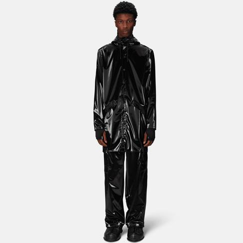  Rains Long Jacket W3 Unisex Siyah Yağmurluk