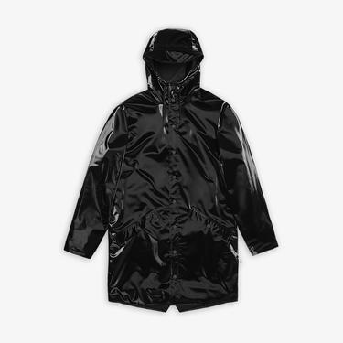  Rains Long Jacket W3 Unisex Siyah Yağmurluk
