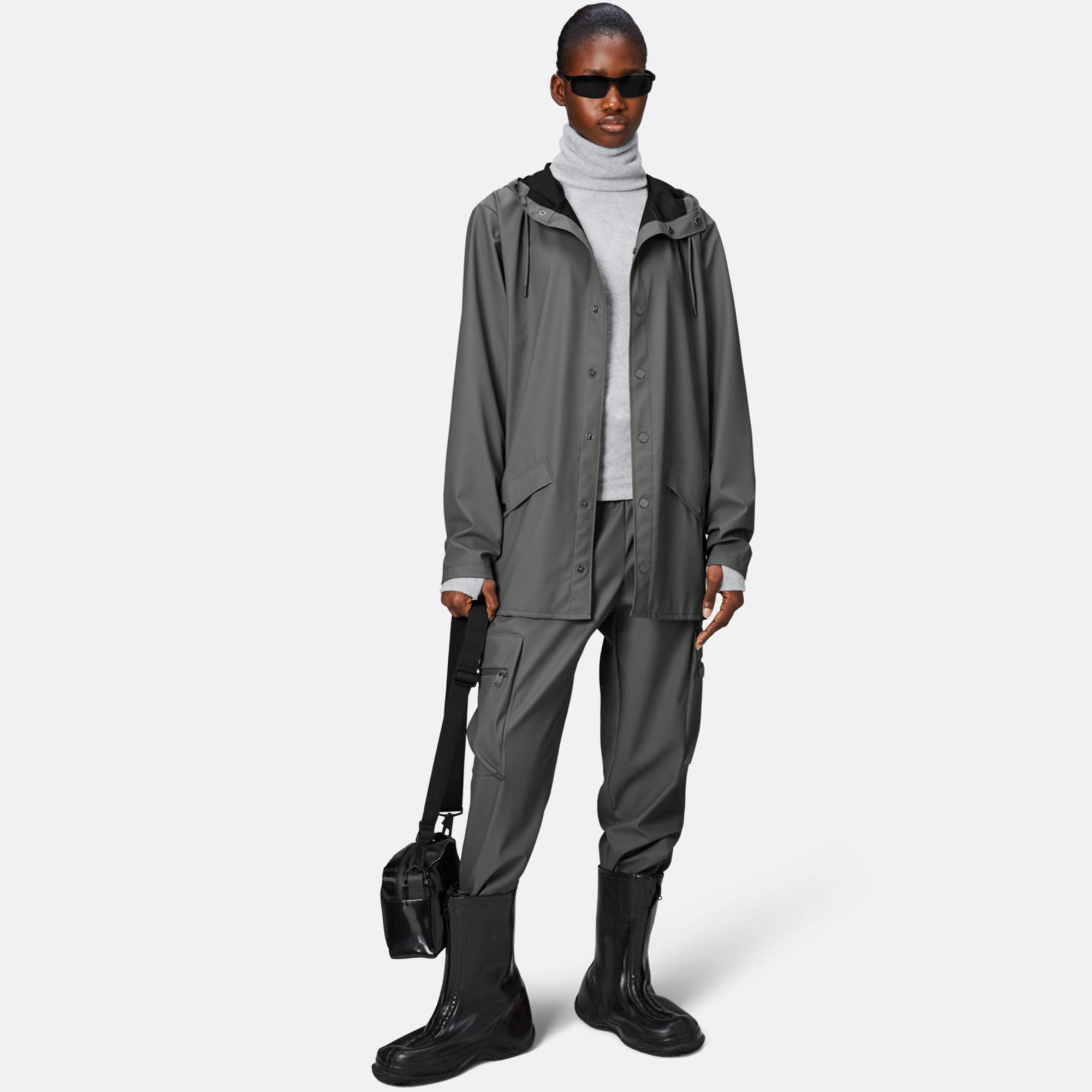 Rains Jacket W3 Unisex Gri Yağmurluk