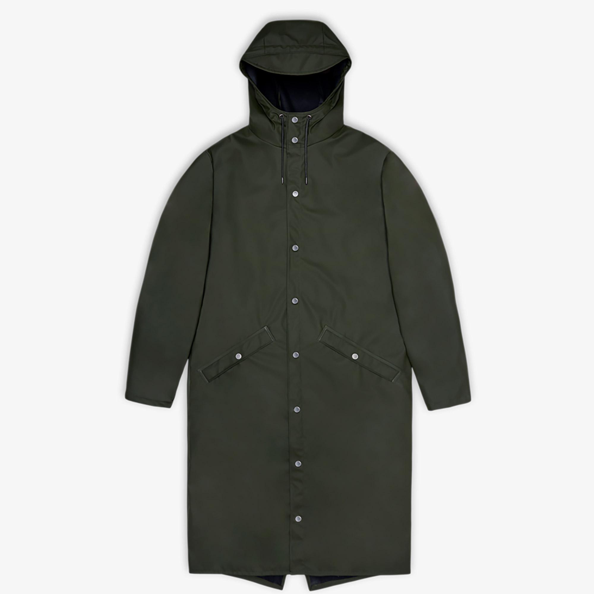 Rains Longer Jacket W3 Kadın Yeşil Yağmurluk