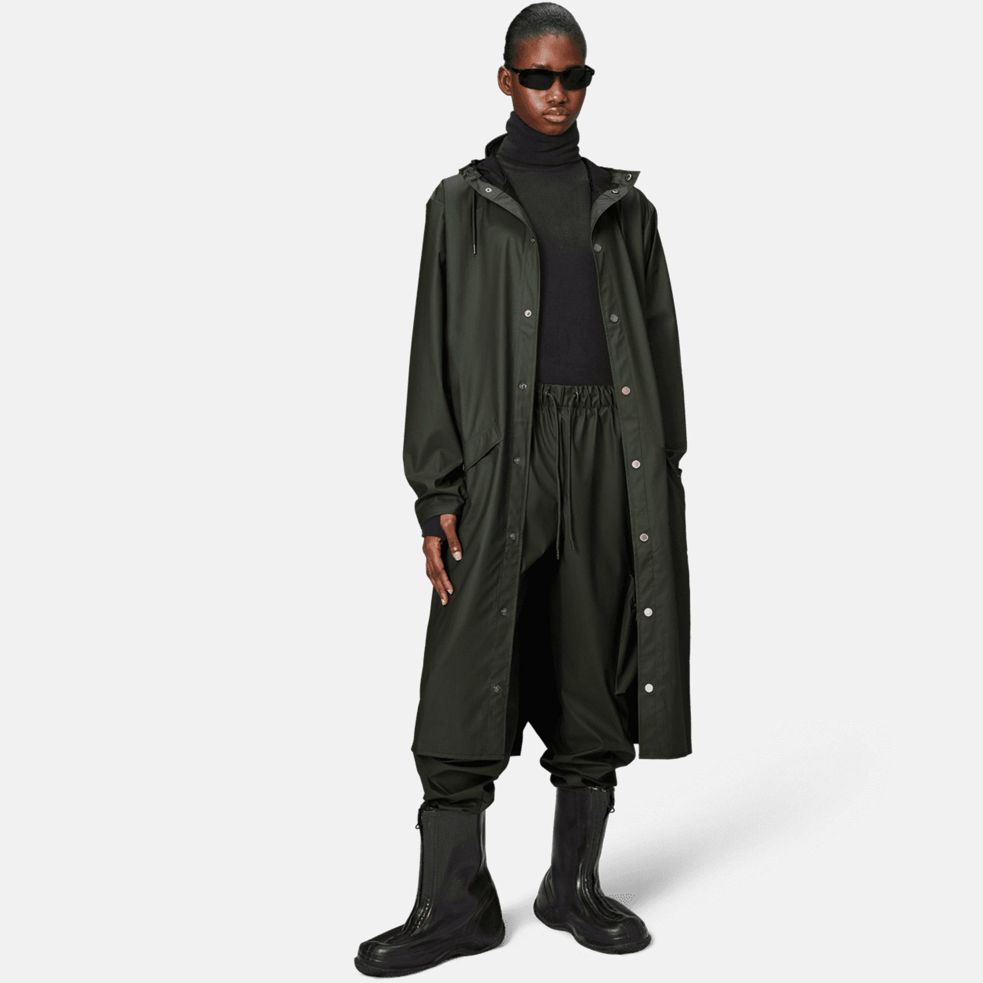 Rains Longer Jacket W3 Kadın Yeşil Yağmurluk