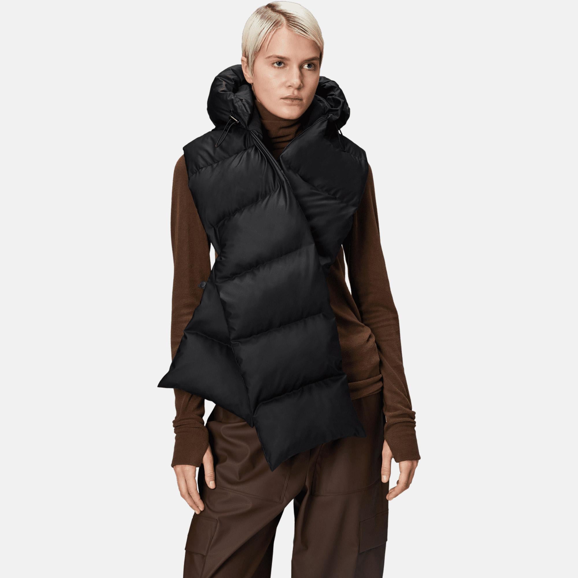 Rains Alta Vision Puffer Hood W3T3 Unisex Siyah Şapka