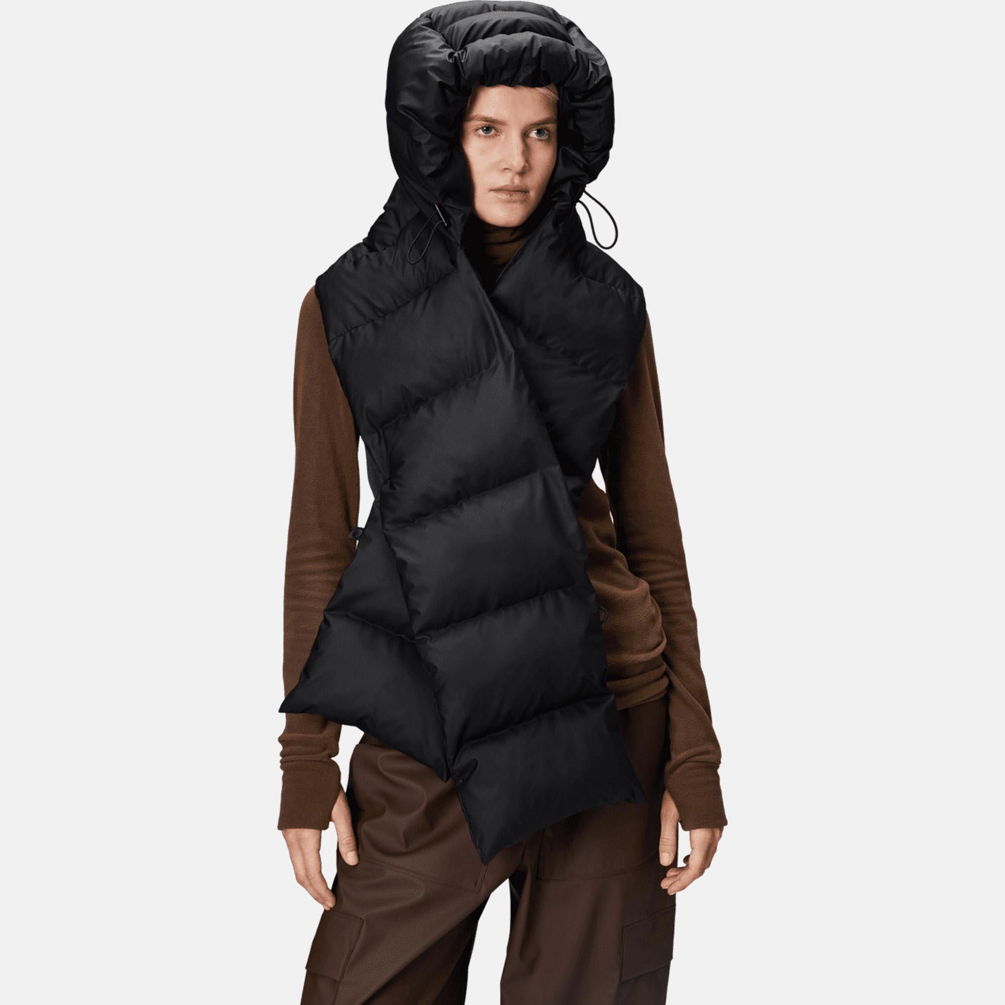 Rains Alta Vision Puffer Hood W3T3 Unisex Siyah Şapka