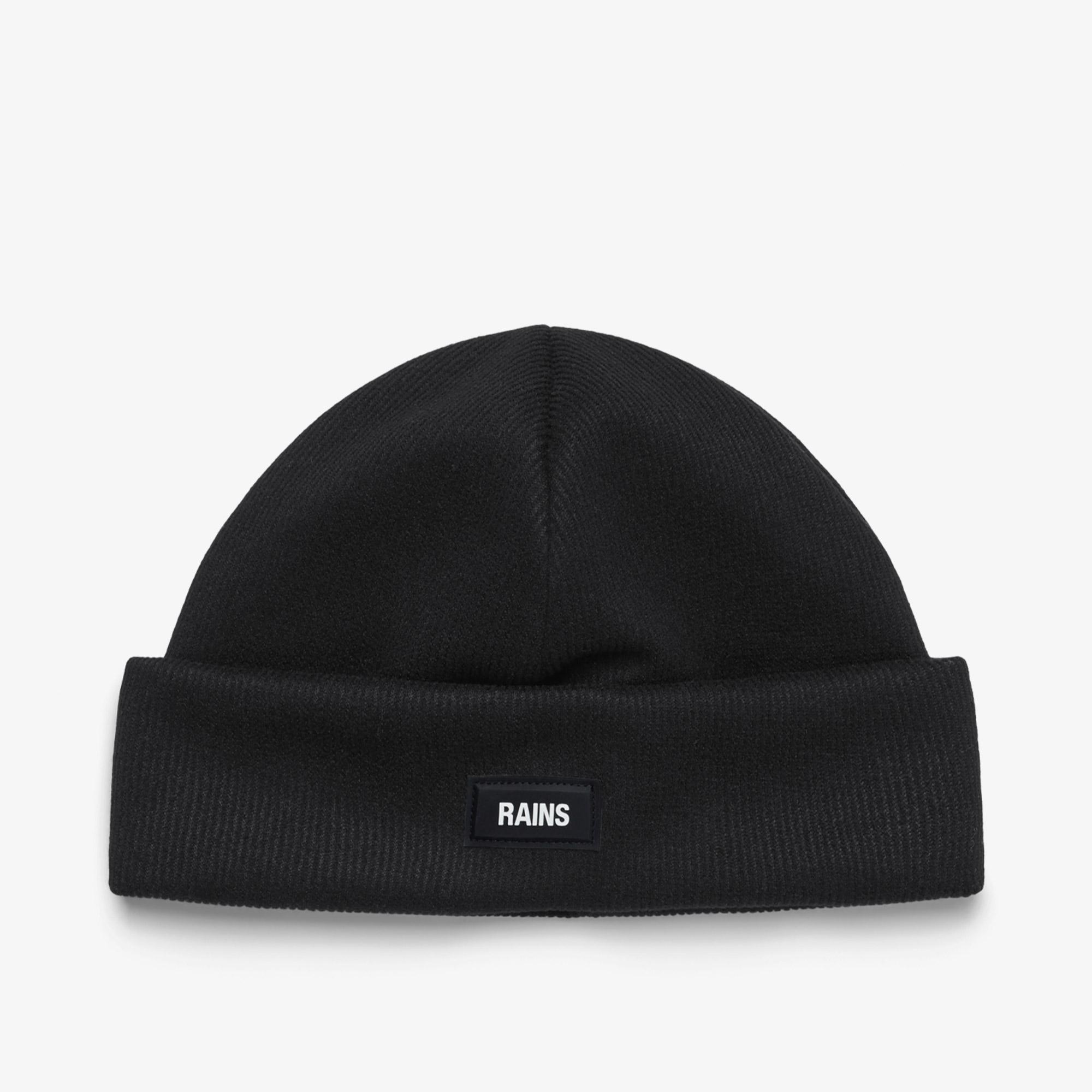 Rains Ribbed Fleece Beanie T1 Unisex Siyah Bere