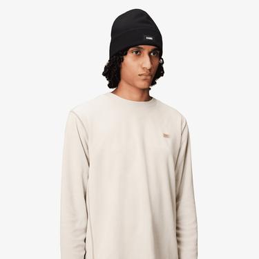  Rains Ribbed Fleece Beanie T1 Unisex Siyah Bere