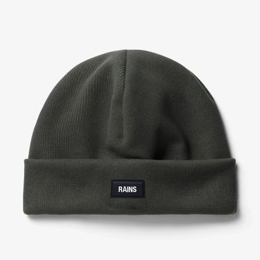  Rains Ribbed Fleece Beanie T1 Unisex Yeşil Bere