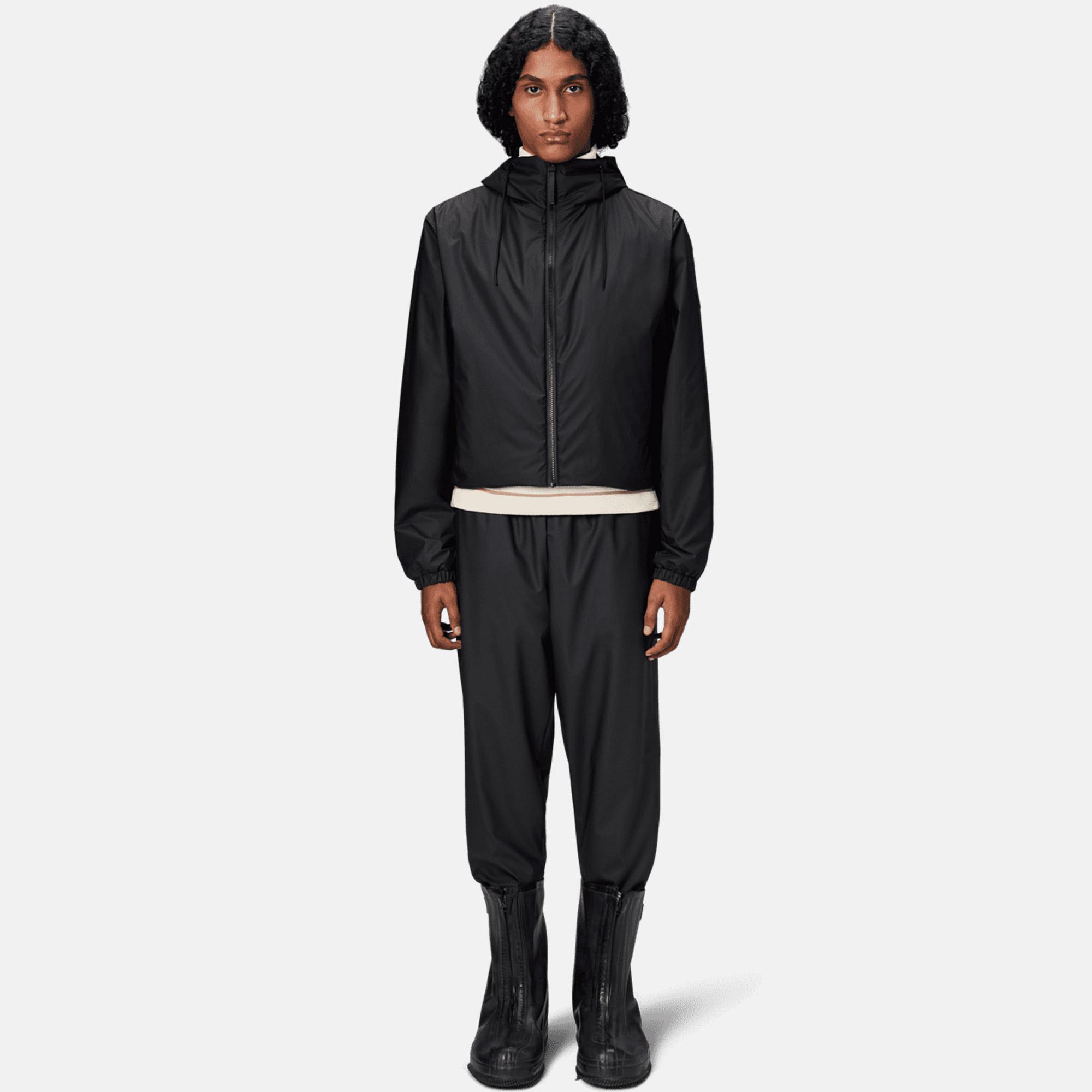 Rains Lohja Short Insulated Jacket W3T1 Unisex Siyah Yağmurluk