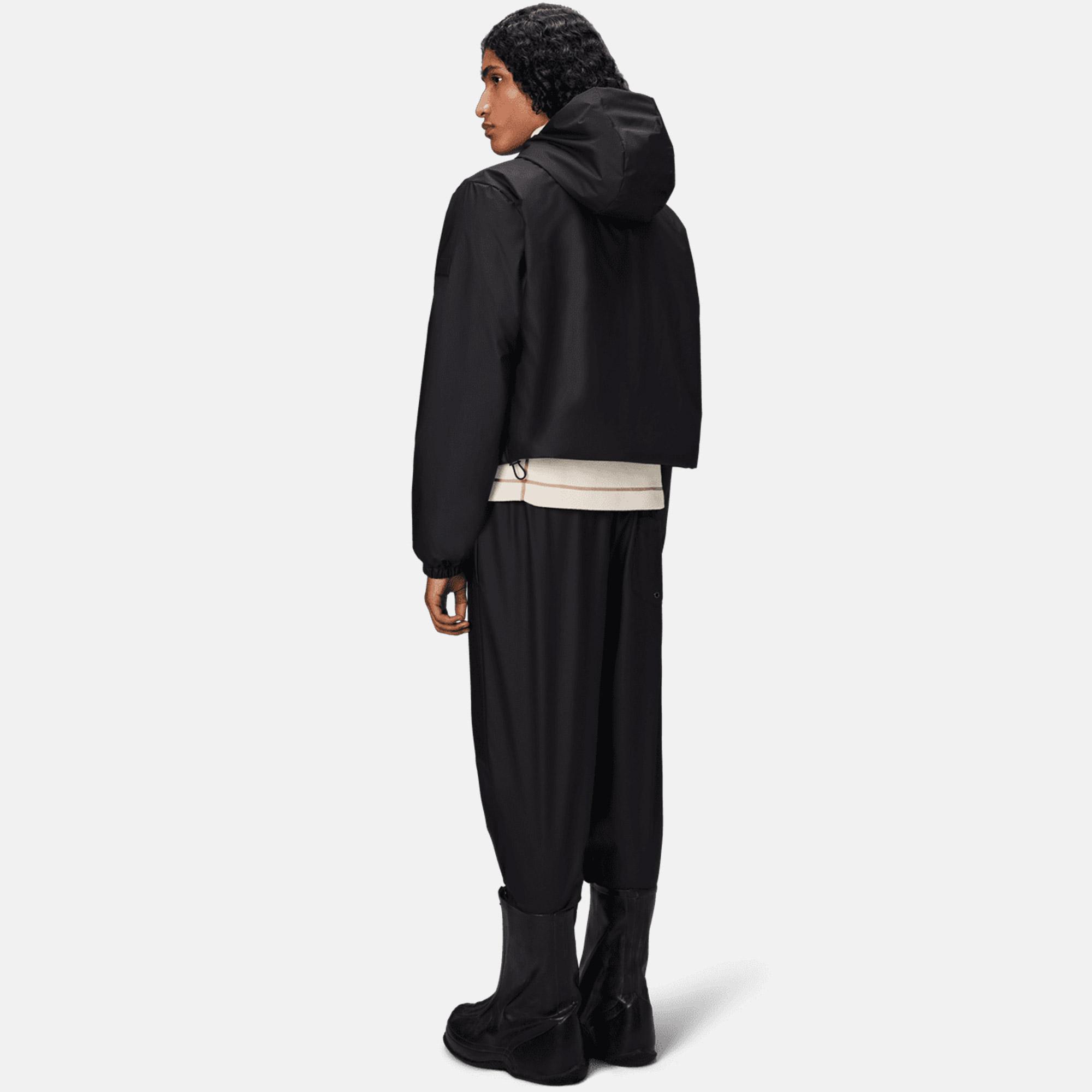 Rains Lohja Short Insulated Jacket W3T1 Unisex Siyah Yağmurluk