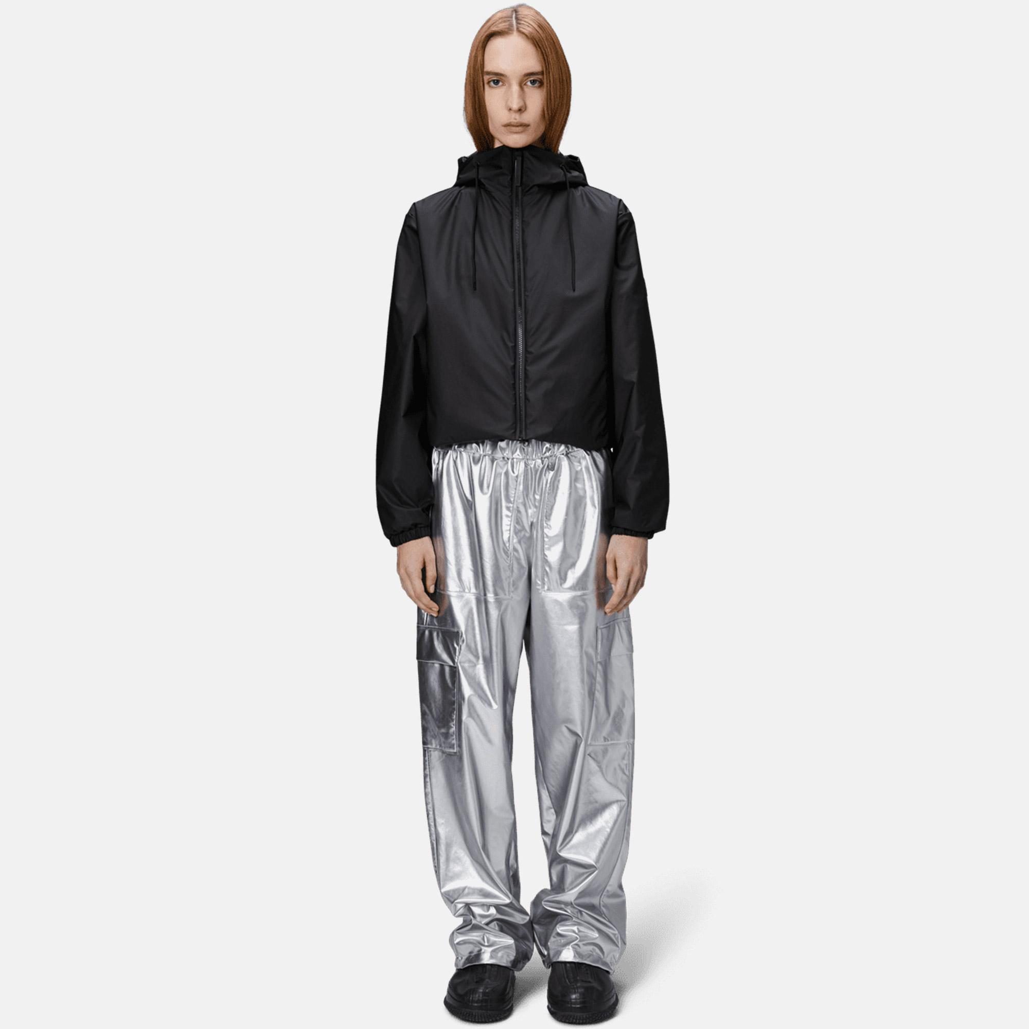 Rains Lohja Short Insulated Jacket W3T1 Unisex Siyah Yağmurluk