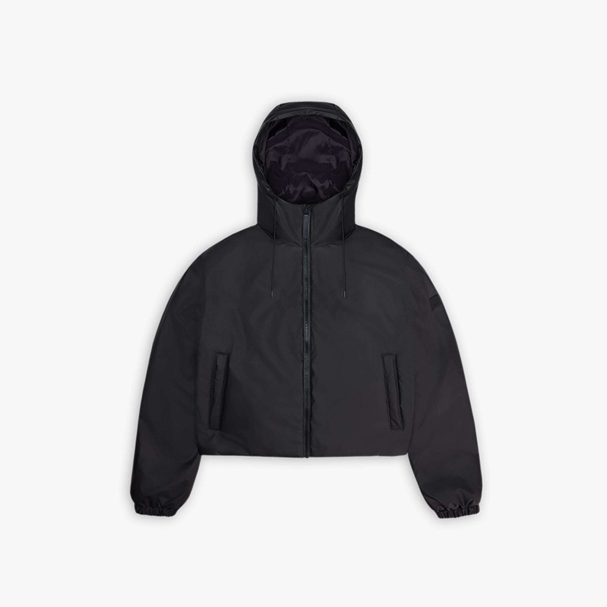 Rains Lohja Short Insulated Jacket W3T1 Unisex Siyah Yağmurluk