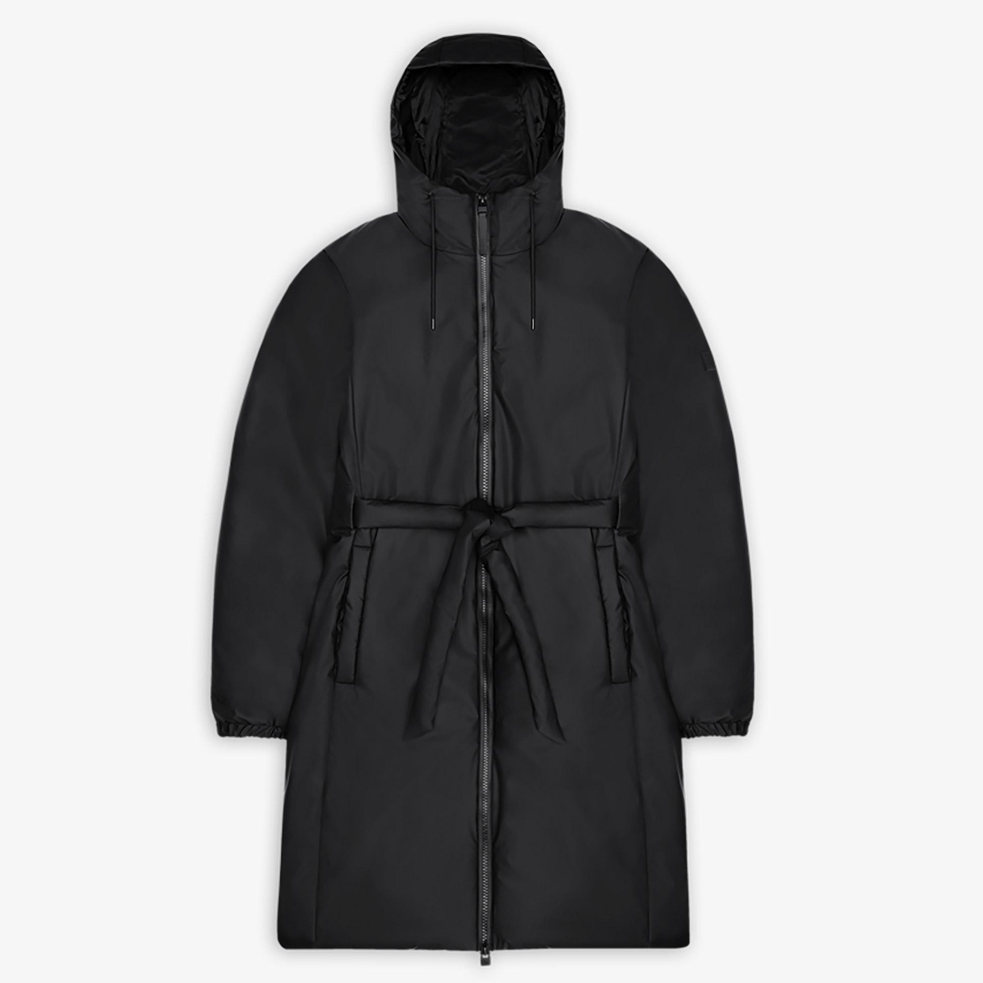 Rains Lohja Long Insulated Curve Unisex Siyah Yağmurluk