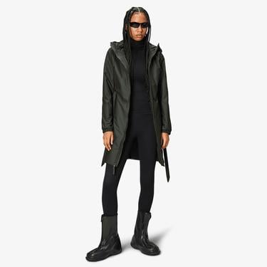  Rains Lohja Long Insulated Curve Jacket W3T2 Unisex Yeşil Yağmurluk