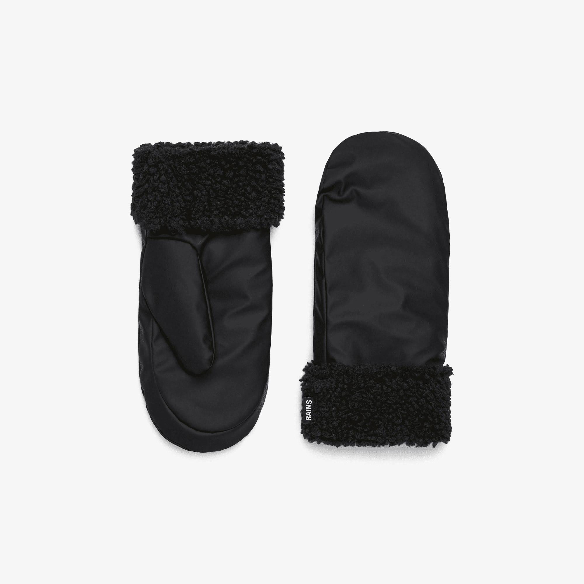Rains Puffer Fleece Mittens W2T3 Unisex Siyah Eldiven