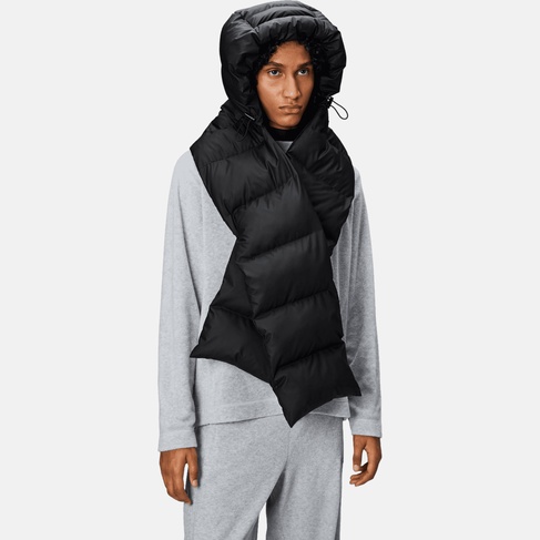  Rains Alta Vision Puffer Hood W3T3 Unisex Siyah Şapka
