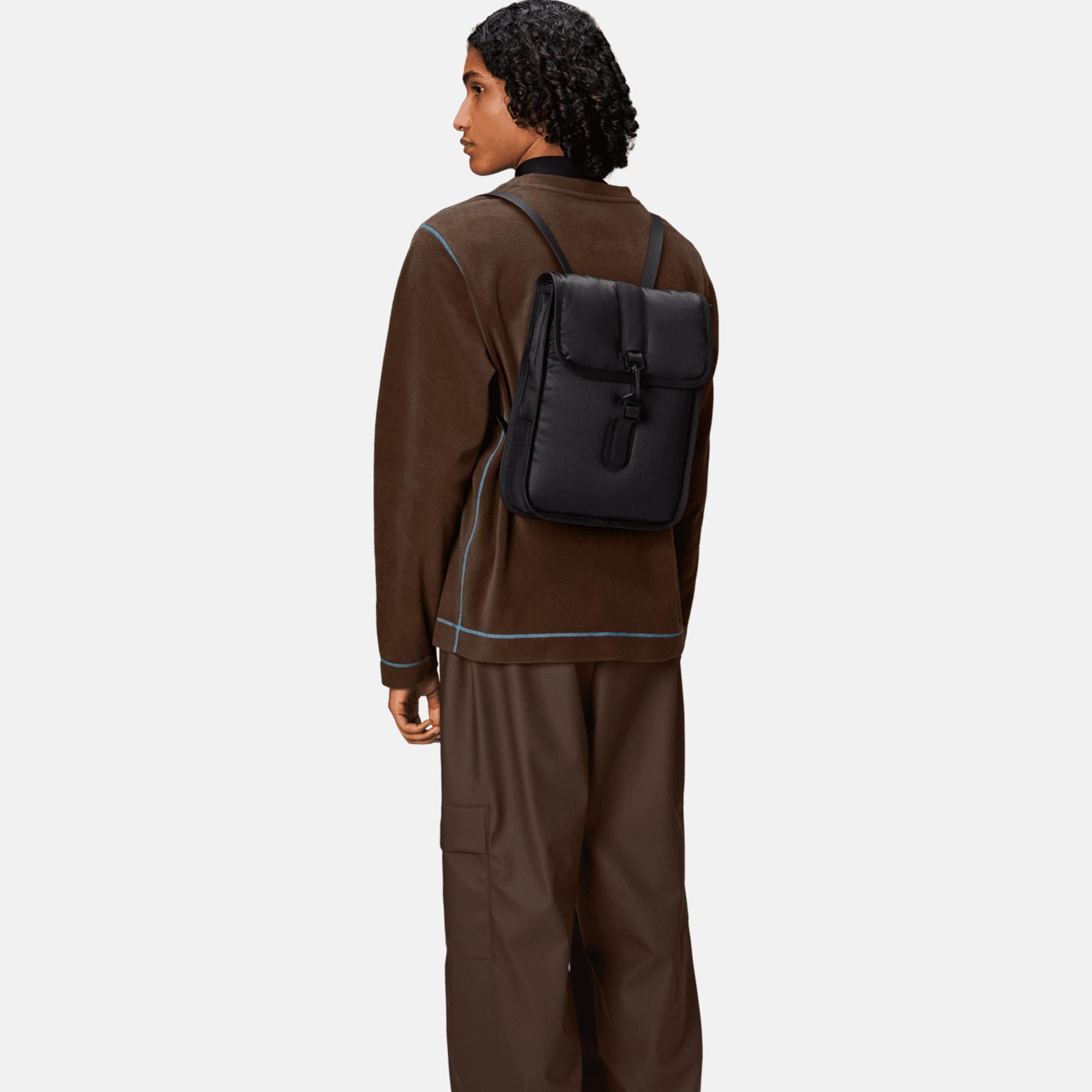 Rains Puffed Backpack Micro W3 Unisex Siyah Sırt Çantası