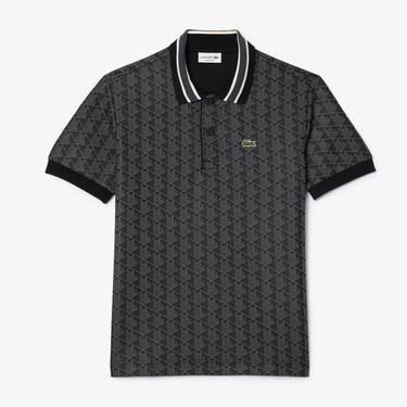  Lacoste Erkek Classic Fit Monogram Siyah Polo