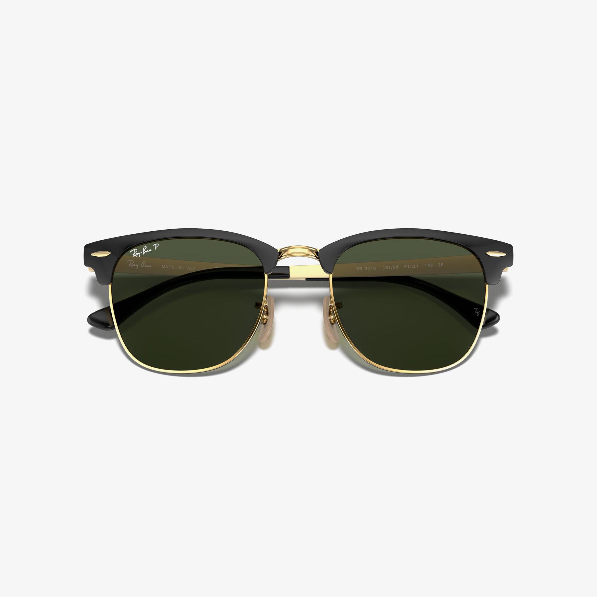 RAY-BAN 0RB3716 Clubmaster Metal Unisex Gold Siyah Güneş Gözlüğü