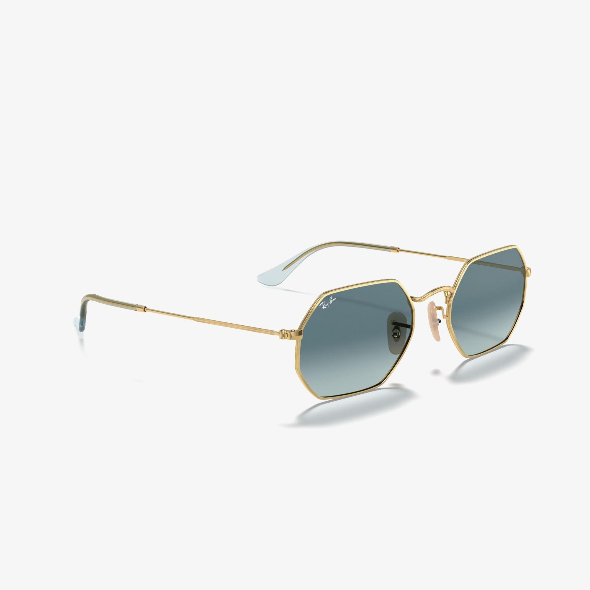 RAY-BAN 0RB3556N Octagonal Unisex Gold Güneş Gözlüğü