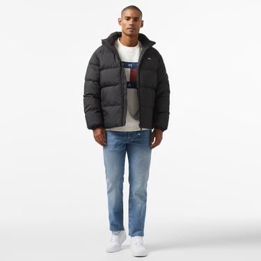  Tommy Hilfiger Essential Down Erkek Siyah Puffer Mont