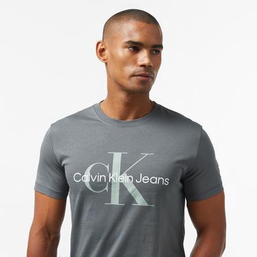 Calvin Klein Jeans Seasonal Monologo Erkek Gri T-Shirt