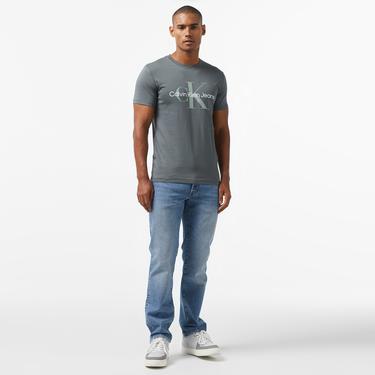  Calvin Klein Jeans Seasonal Monologo Erkek Gri T-Shirt