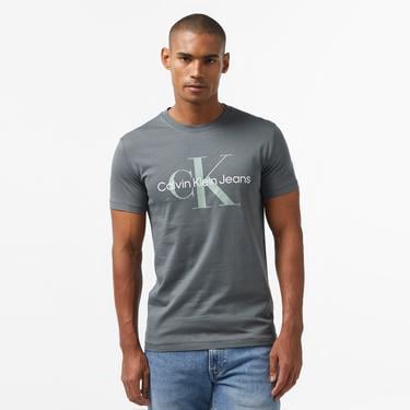  Calvin Klein Jeans Seasonal Monologo Erkek Gri T-Shirt