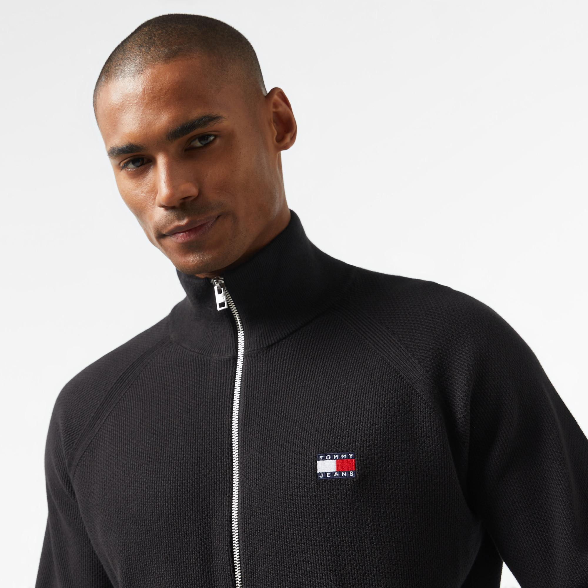 Tommy Hilfiger Jeans Zıptru Hı Neck Erkek Siyah Hırka