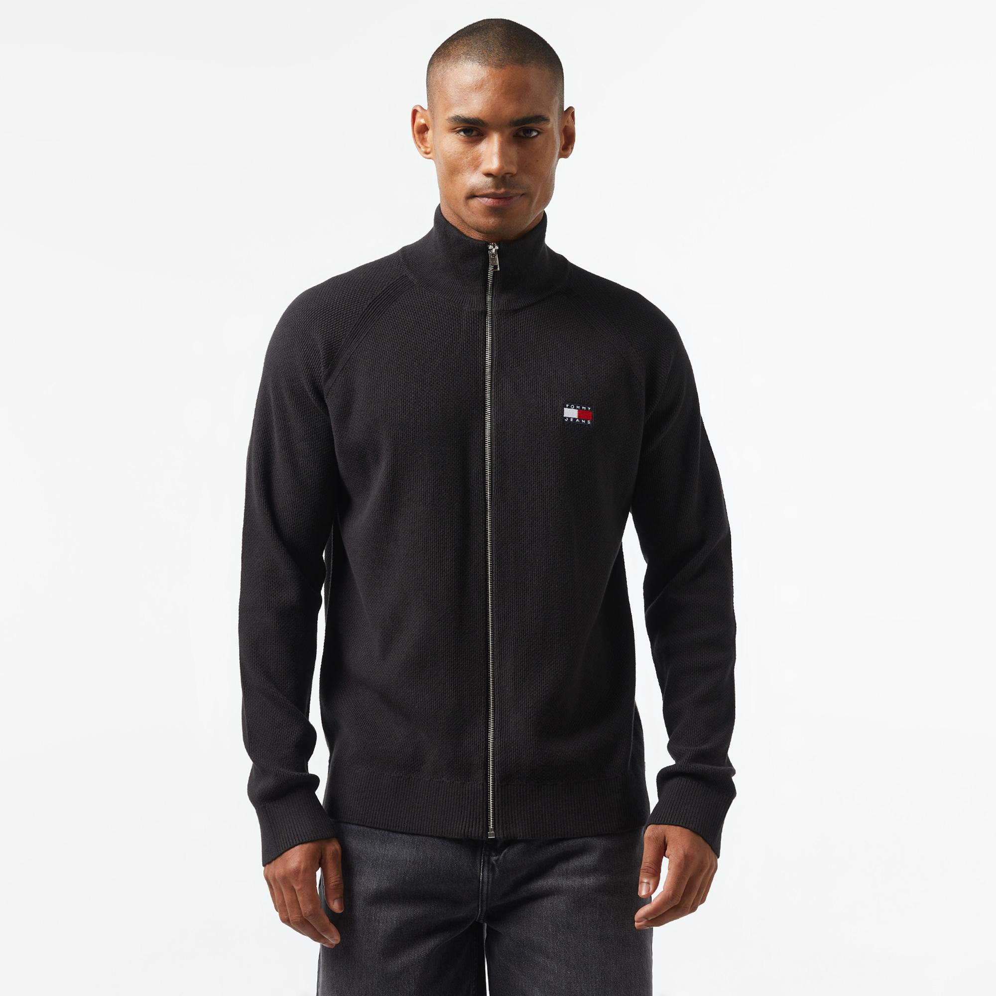 Tommy Hilfiger Jeans Zıptru Hı Neck Erkek Siyah Hırka