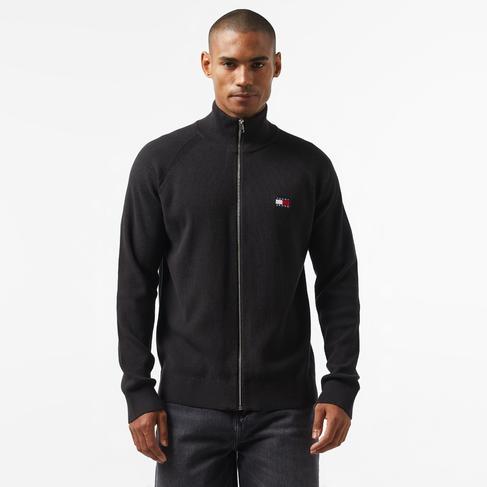  Tommy Hilfiger Jeans Zıptru Hı Neck Erkek Siyah Hırka