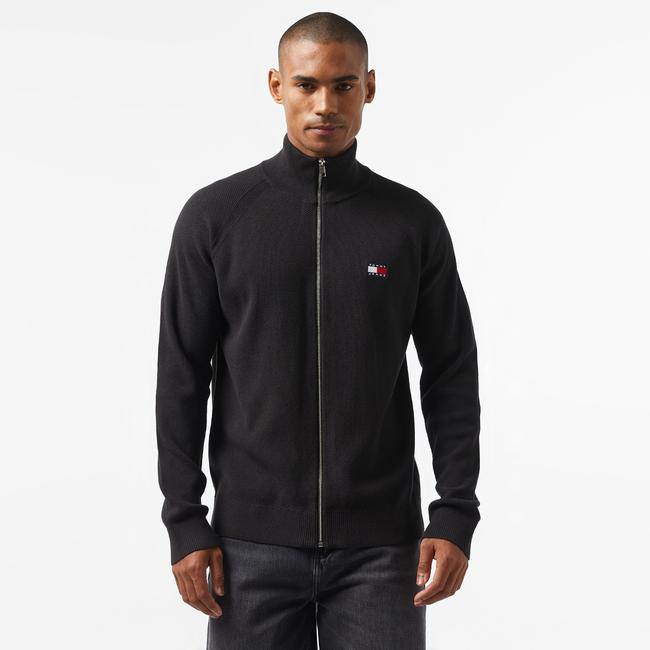  Tommy Hilfiger Jeans Zıptru Hı Neck Erkek Siyah Hırka