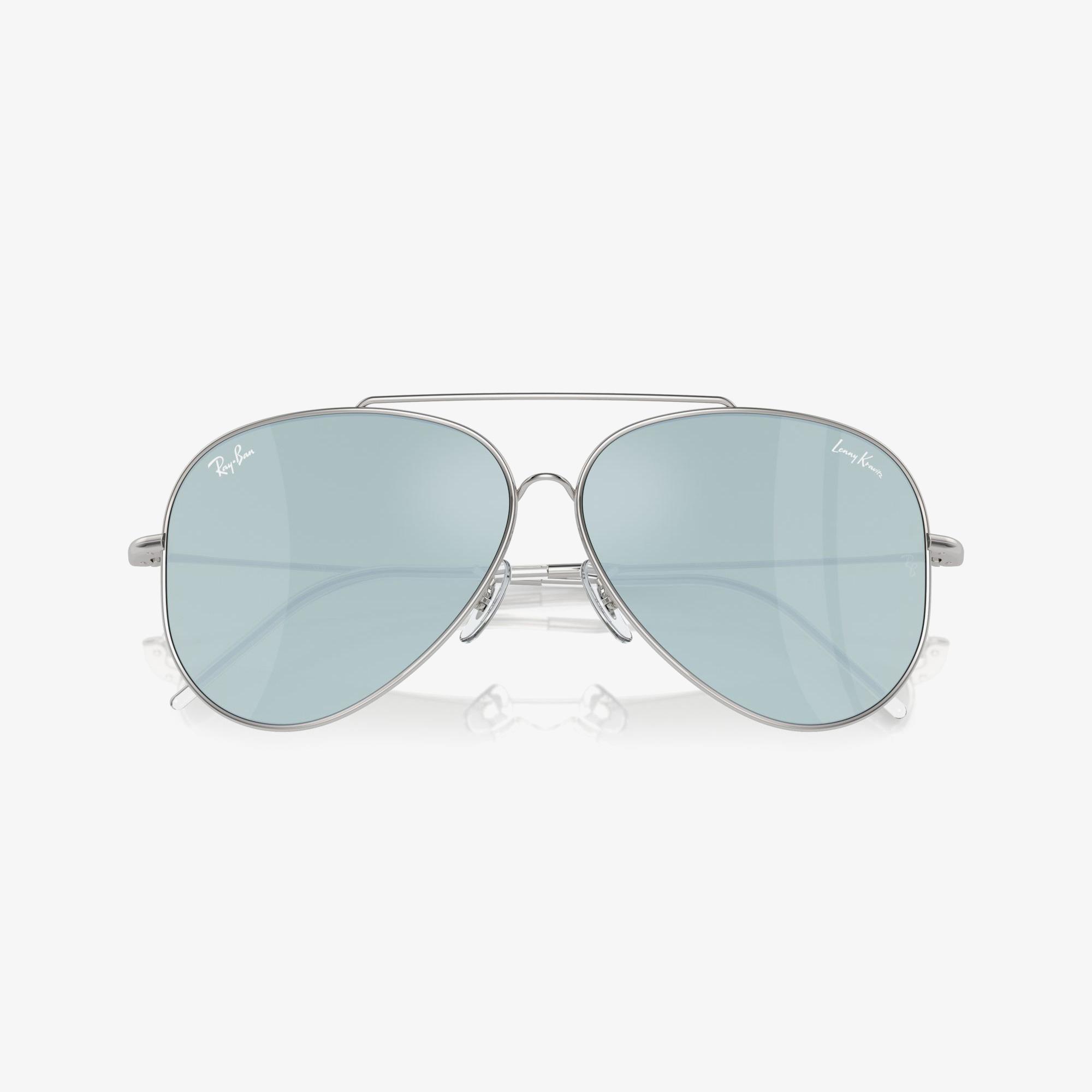 RAY-BAN Lenny Kravitz X Aviator Reverse Unisex Gümüş Güneş Gözlüğü