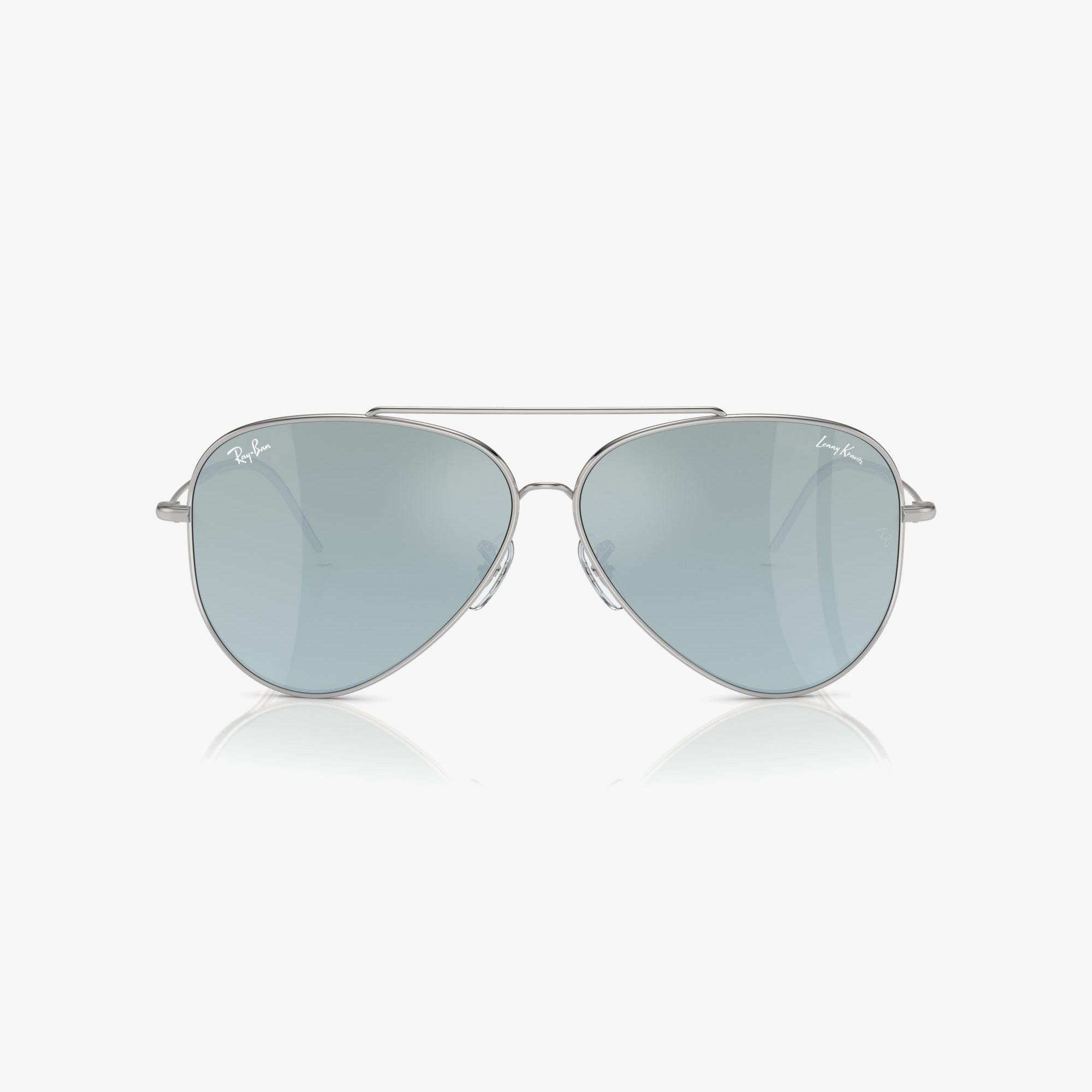 RAY-BAN Lenny Kravitz X Aviator Reverse Unisex Gümüş Güneş Gözlüğü