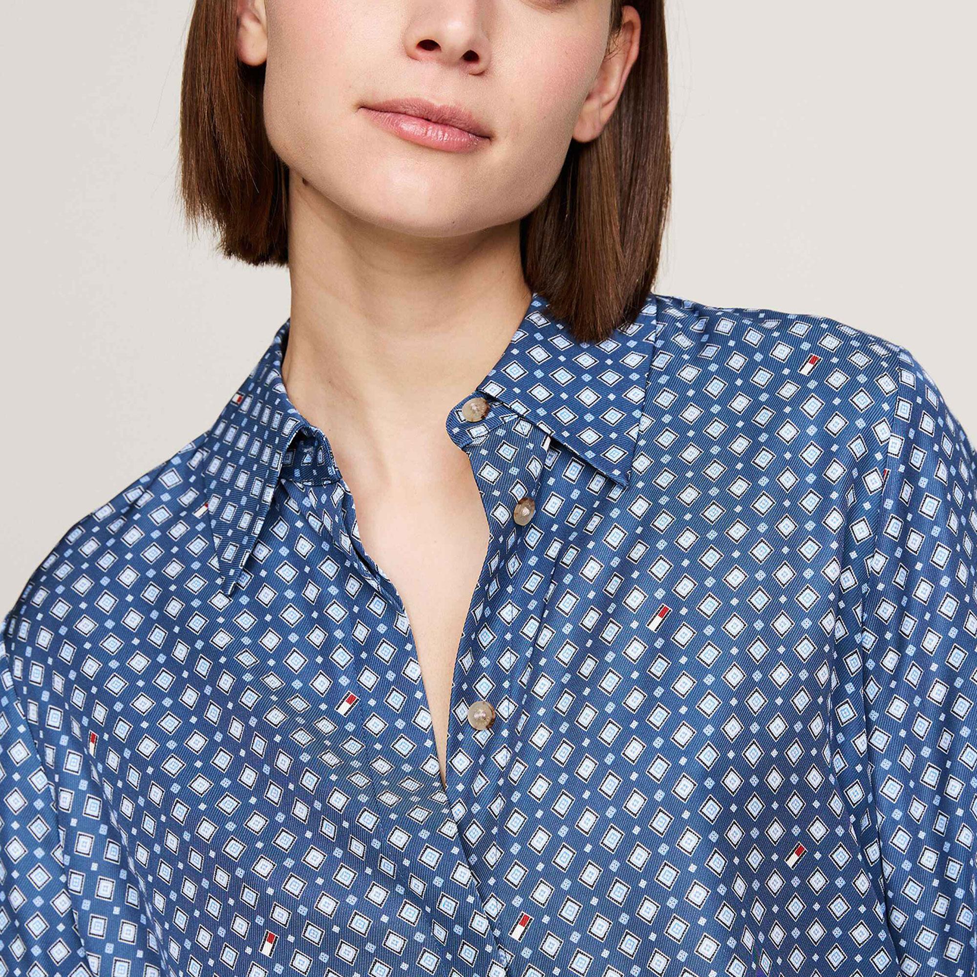 Tommy Hilfiger Kadın Mavi Gömlek