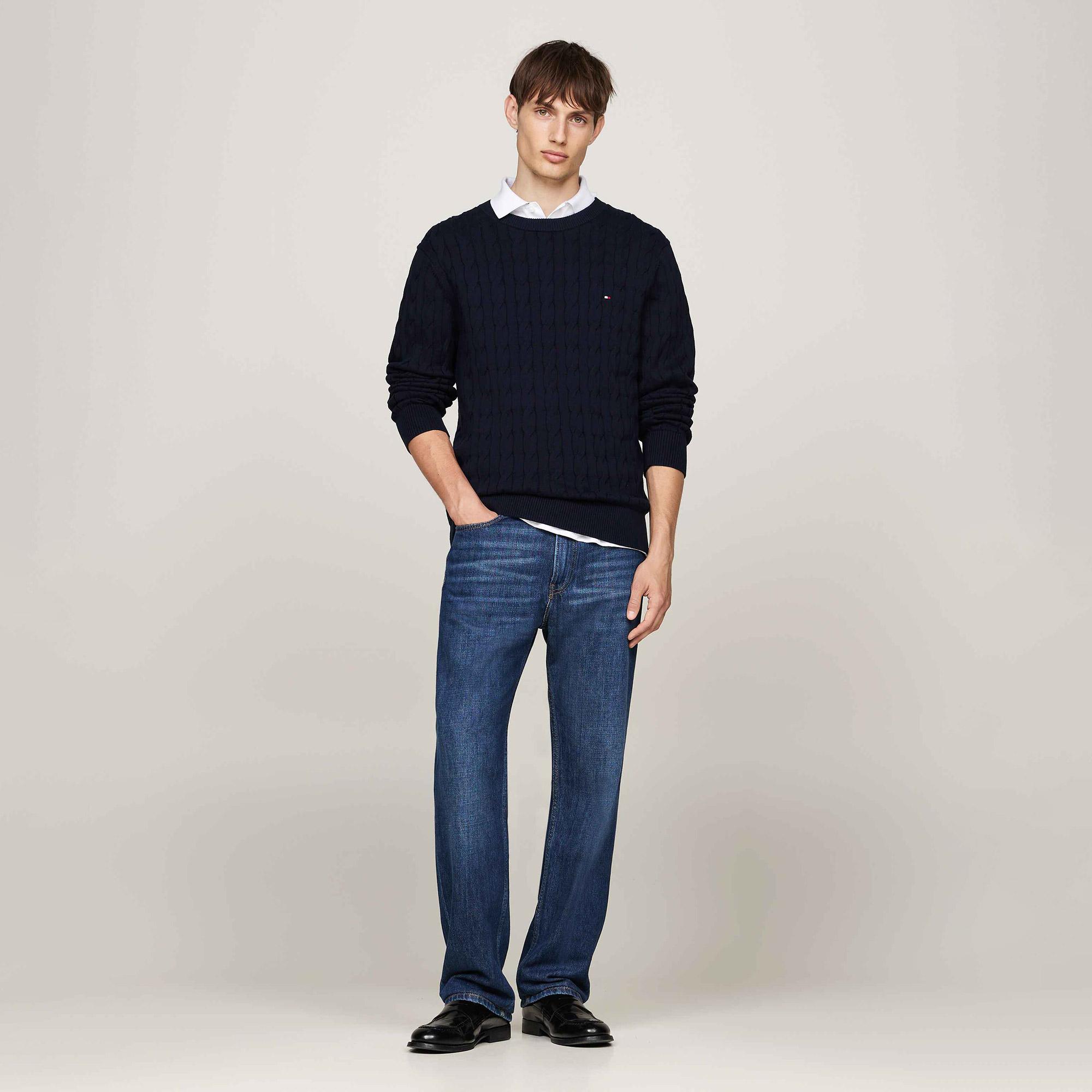 Tommy Hilfiger Erkek Triko Lacivert Kazak