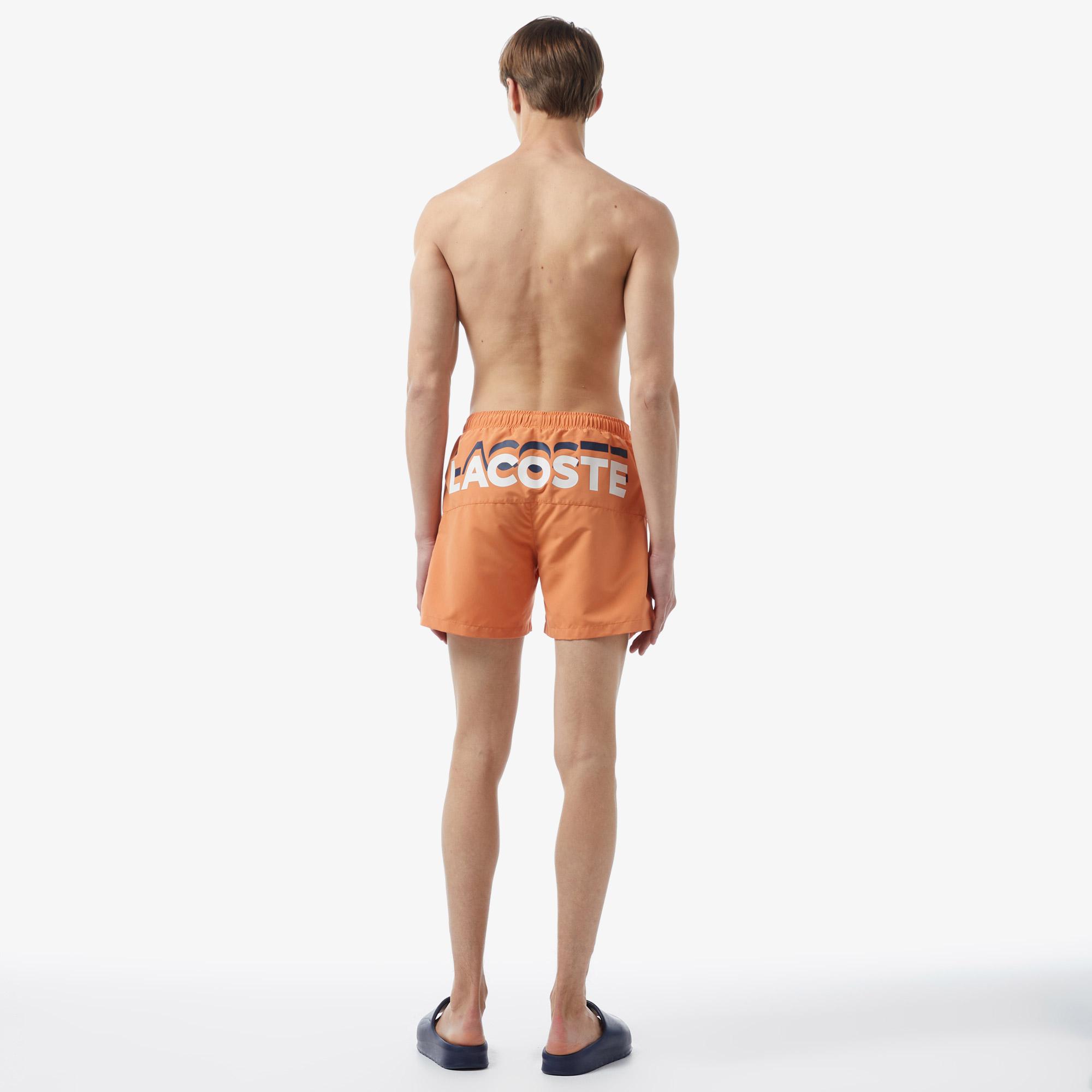 Erkek Baskılı Turuncu Mayo Şort