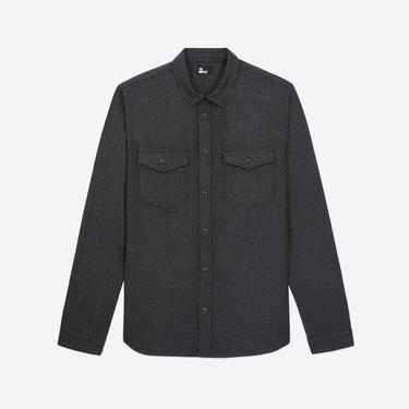  ERKEK LOGO BASKILI GRİ GÖMLEK