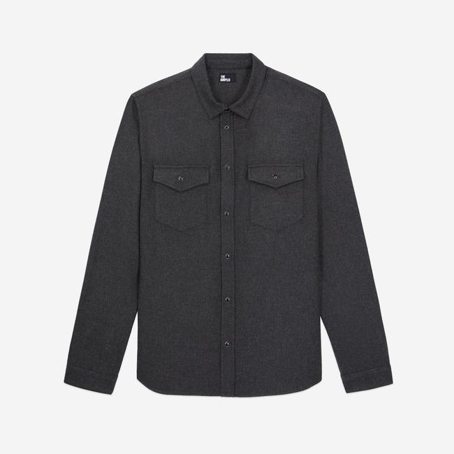  ERKEK LOGO BASKILI GRİ GÖMLEK