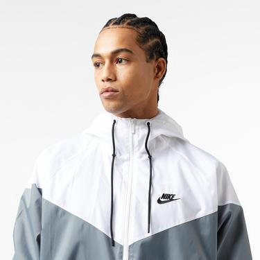 Nike Sportswear Windrunner Riversible Hooded Erkek Gri-Beyaz Kapüşonlu Ceket