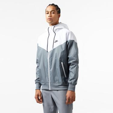  Nike Sportswear Windrunner Riversible Hooded Erkek Gri-Beyaz Kapüşonlu Ceket