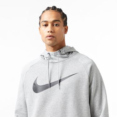  Nike Dri-Fit Swoosh Erkek Gri Kapüşonlu Sweatshirt
