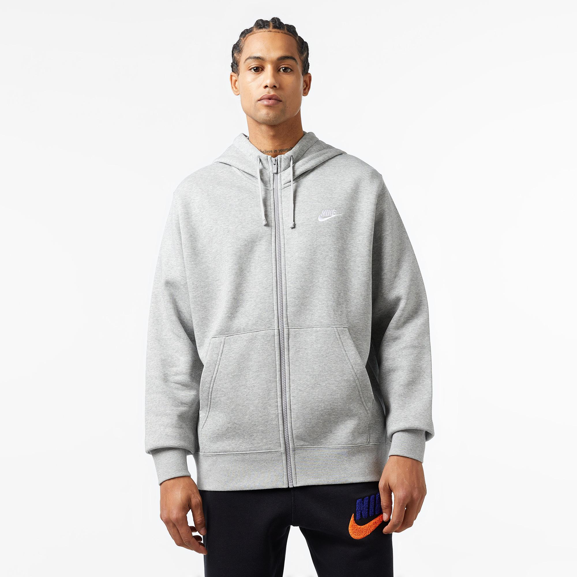 Nike Sportswear Club Erkek Gri Kapüşonlu Sweatshirt