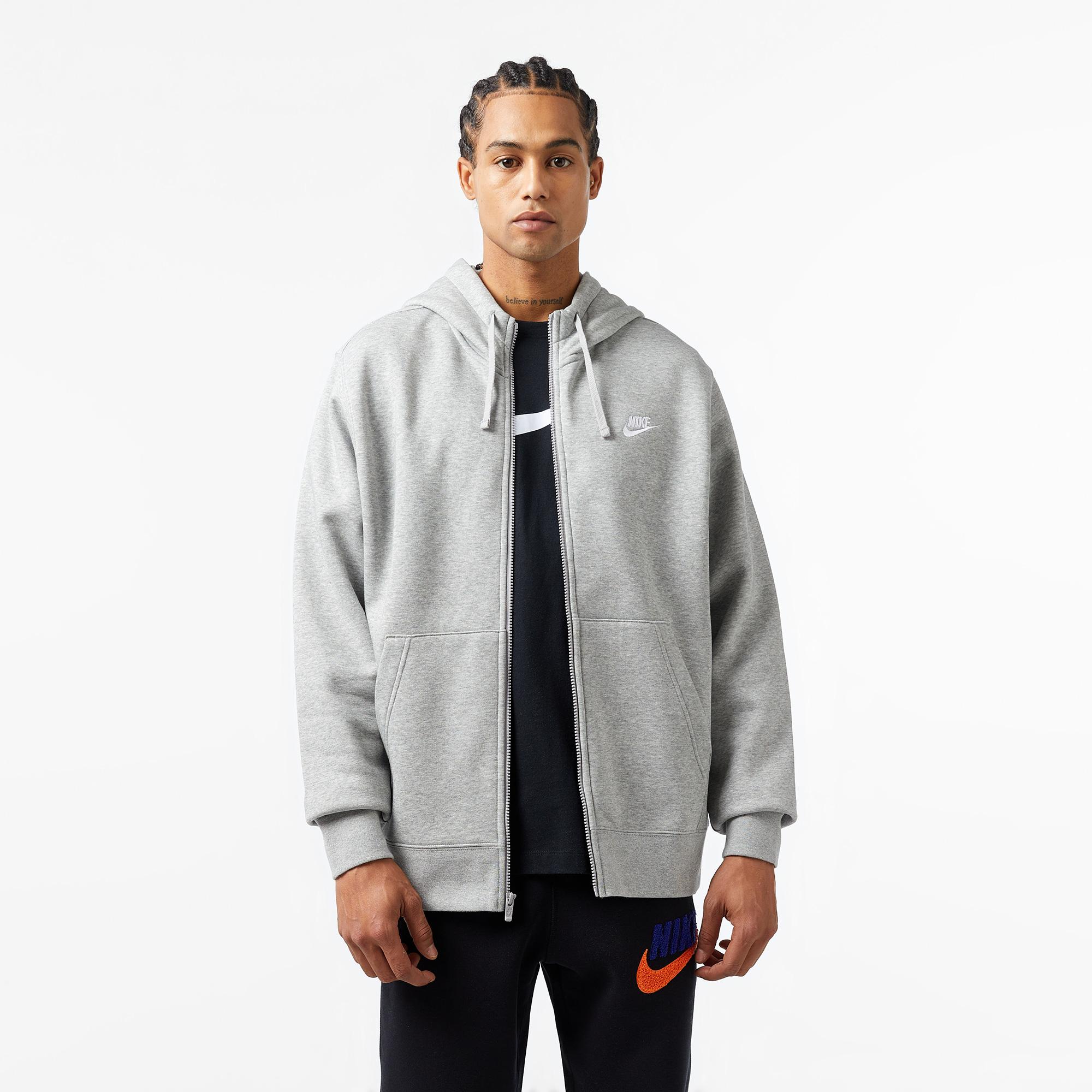 Nike Sportswear Club Erkek Gri Kapüşonlu Sweatshirt