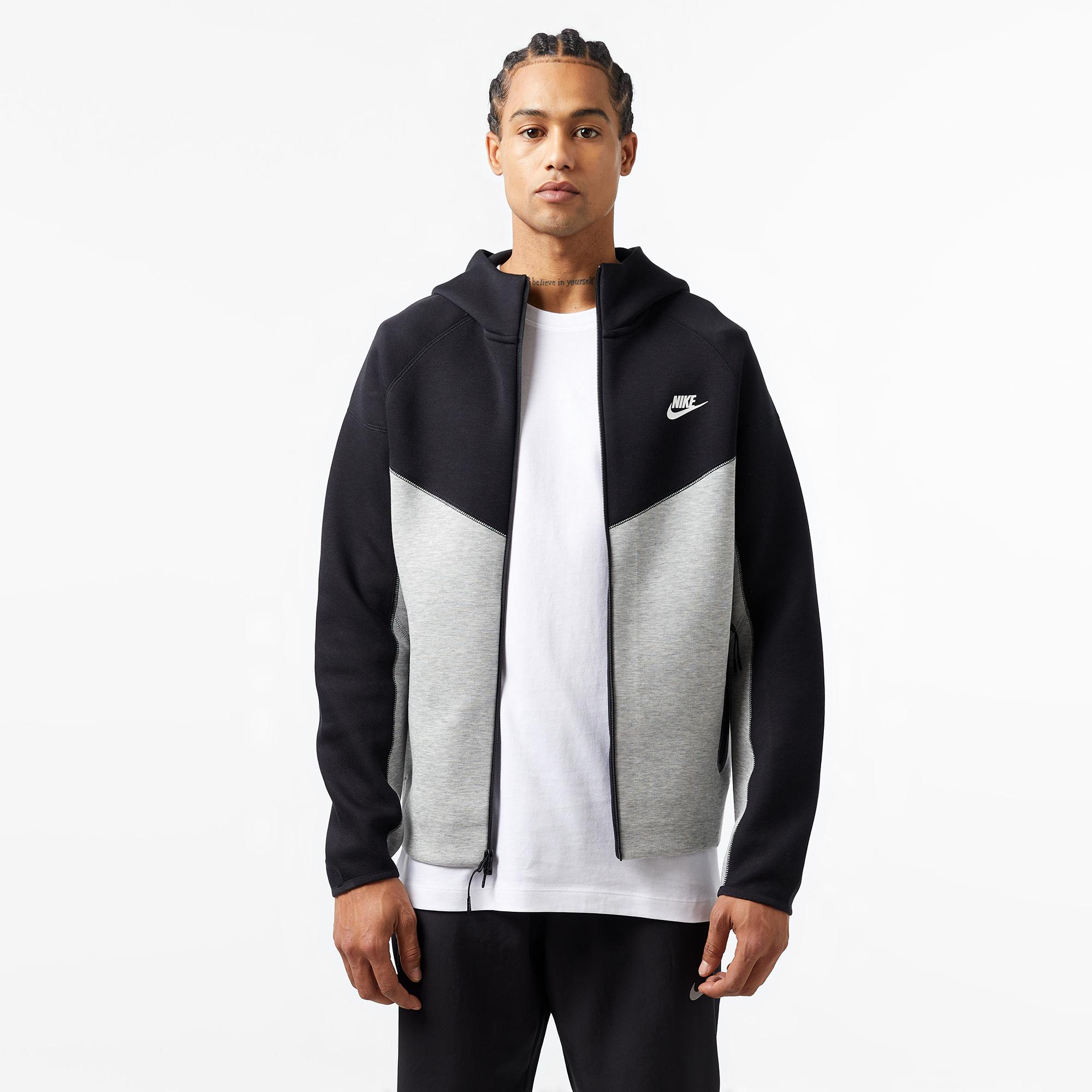 Nike Tech Fleece Full Zip Windrunner Hoodie Erkek Gri Sweatshirt