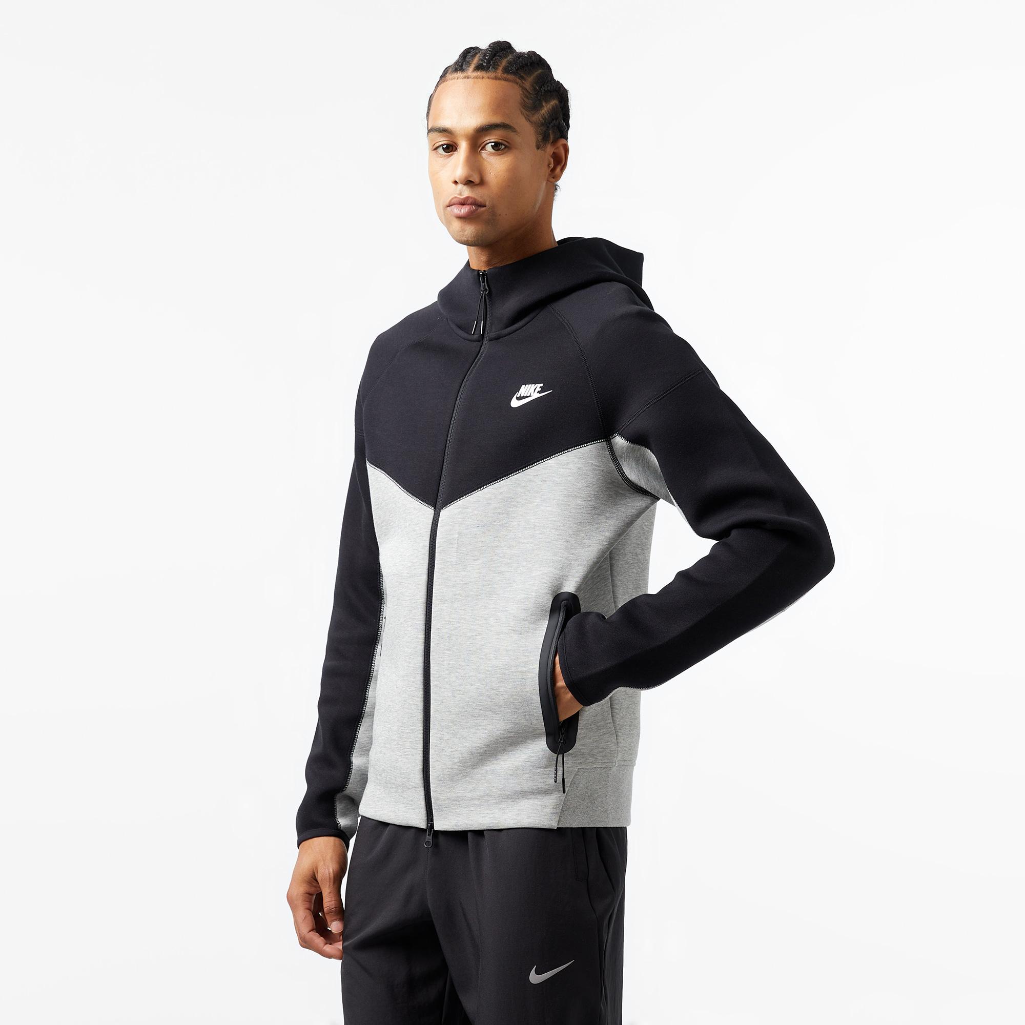Nike Tech Fleece Full Zip Windrunner Hoodie Erkek Gri Sweatshirt