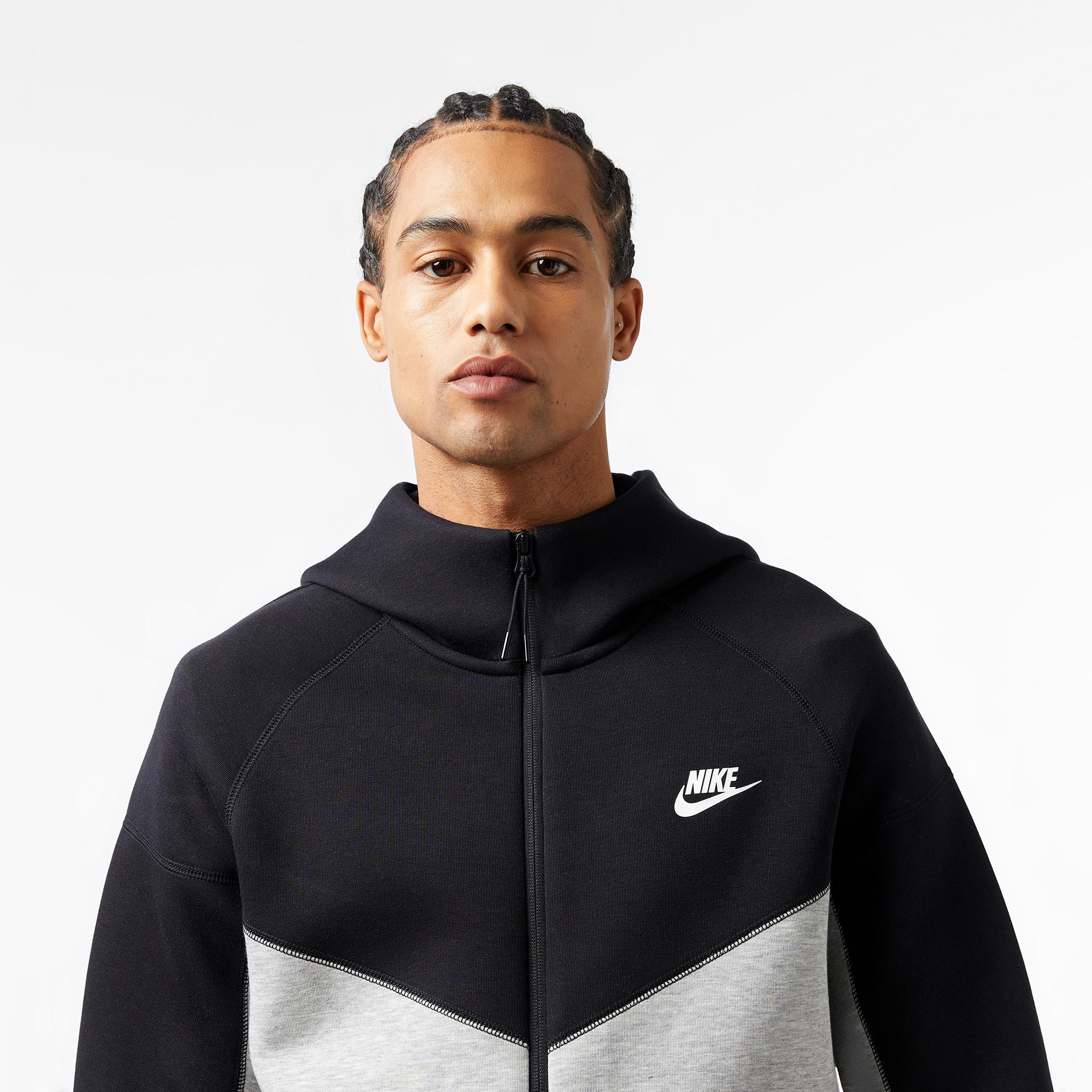 Nike Tech Fleece Full Zip Windrunner Hoodie Erkek Gri Sweatshirt