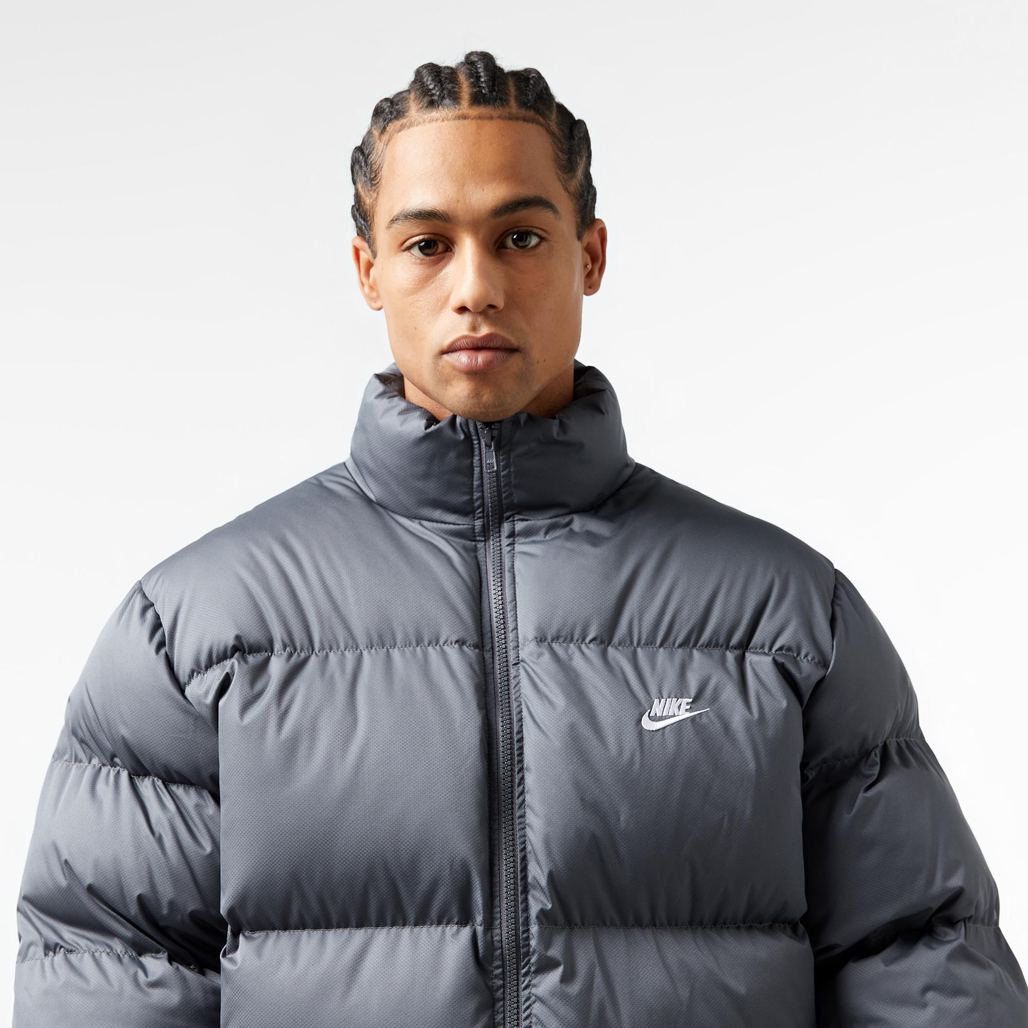 Nike Sportswear Club Puffer Erkek Gri Mont