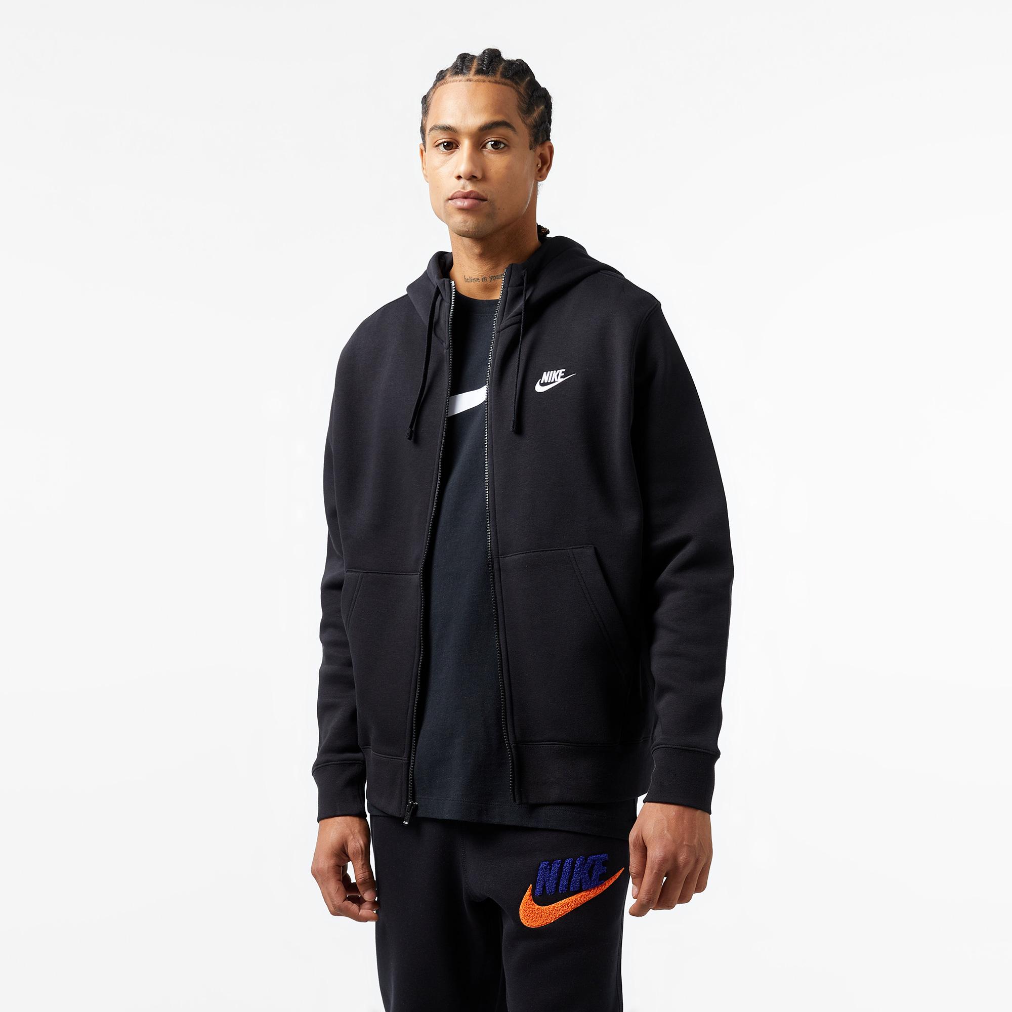 Nike Sportswear Club Hoodie Fz Bb Erkek Siyah Sweatshirt