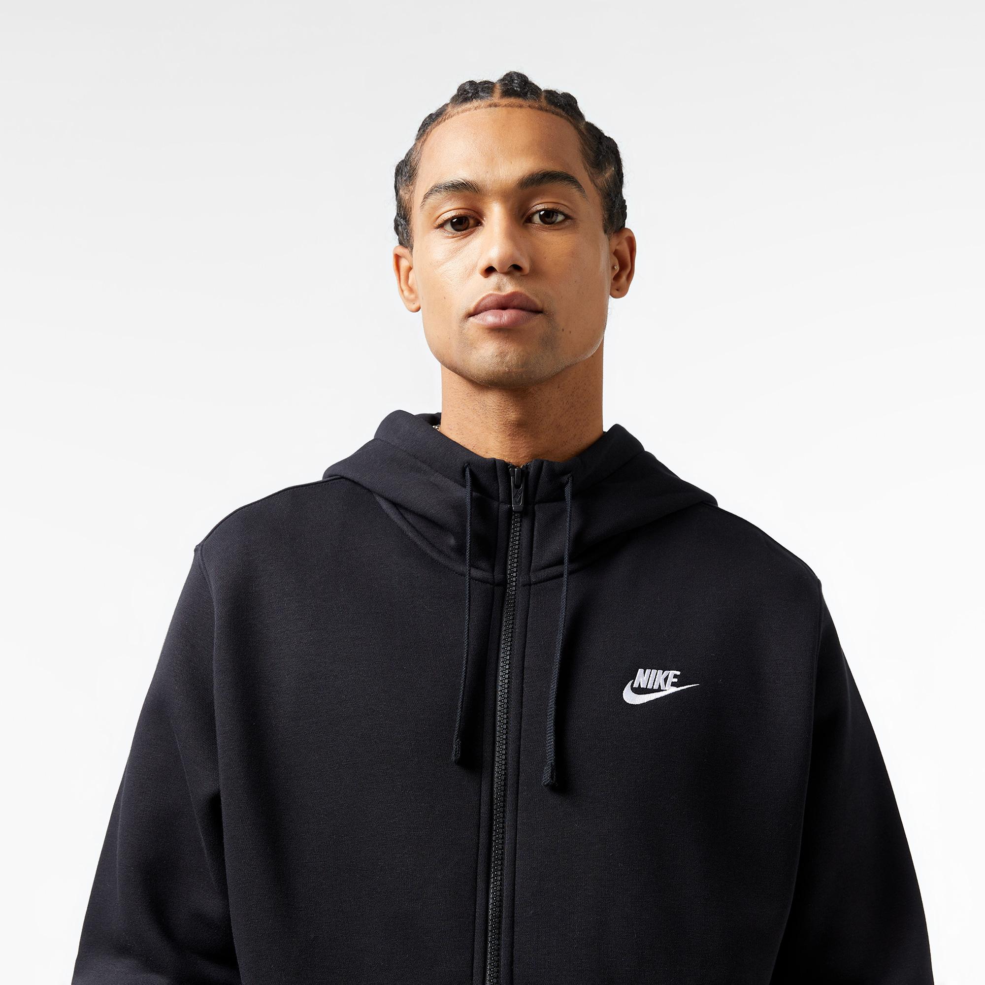 Nike Sportswear Club Hoodie Fz Bb Erkek Siyah Sweatshirt