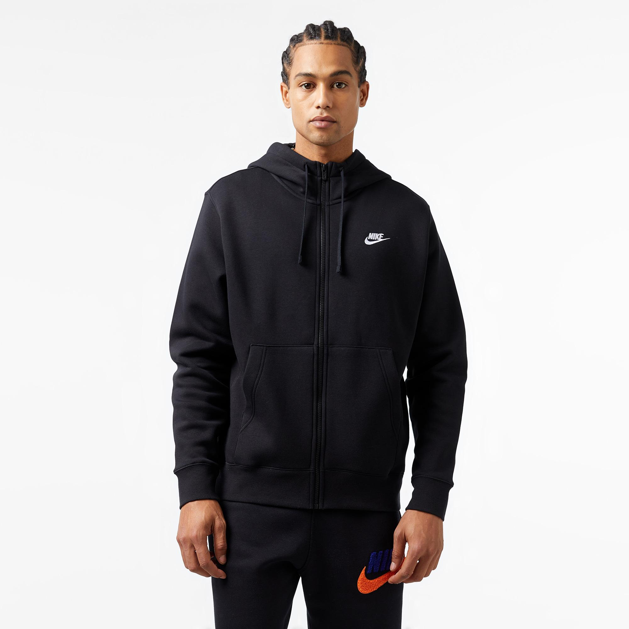 Nike Sportswear Club Hoodie Fz Bb Erkek Siyah Sweatshirt
