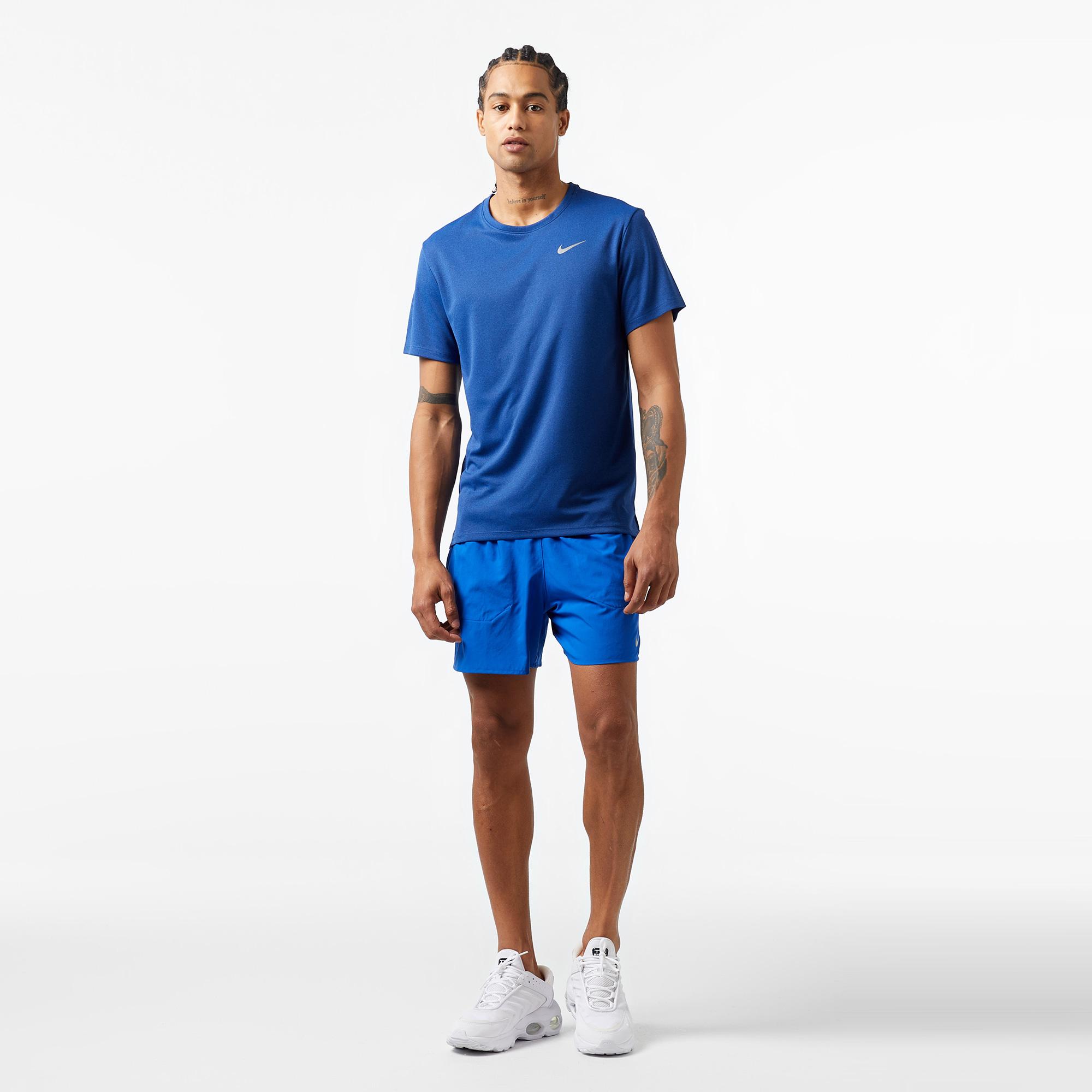 Nike Dri-Fit Miler Erkek Mavi T-Shirt